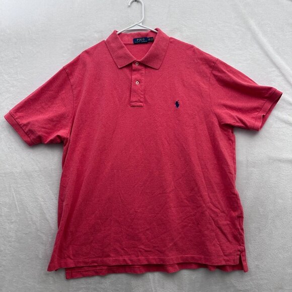Polo Ralph Lauren Polo Shirt Mens 2XB Big Pink Knit Pony Preppy Casual - Picture 1 of 8